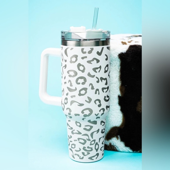 TRAVELER LEOPARD STEEL TUMBLER - Picture 1 of 3